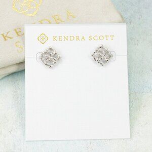Kendra Scott Kelly Logo Stud Earrings Silver Tone
